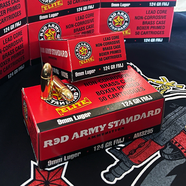 Red Army Standard ELITE 9 mm 124 gr. FMJ BRASS 50 rnd/box